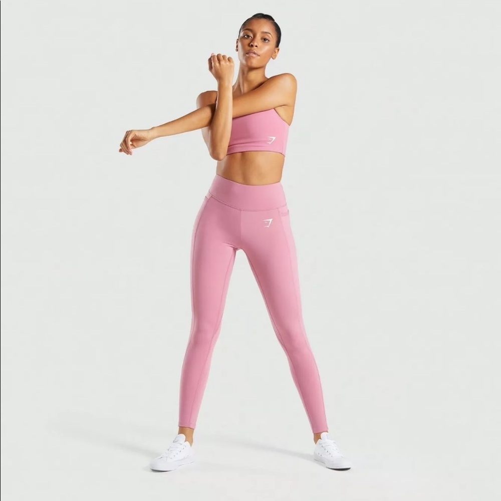 Gymshark Dusty Pink Dreamy Leggings and Bra 2.0 XS
